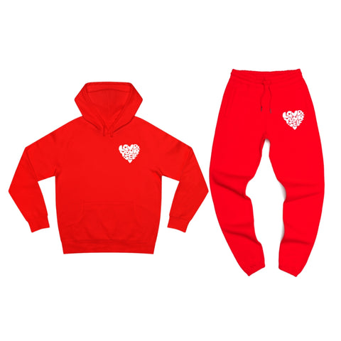 Red and White Love Yourself Sweatsuit